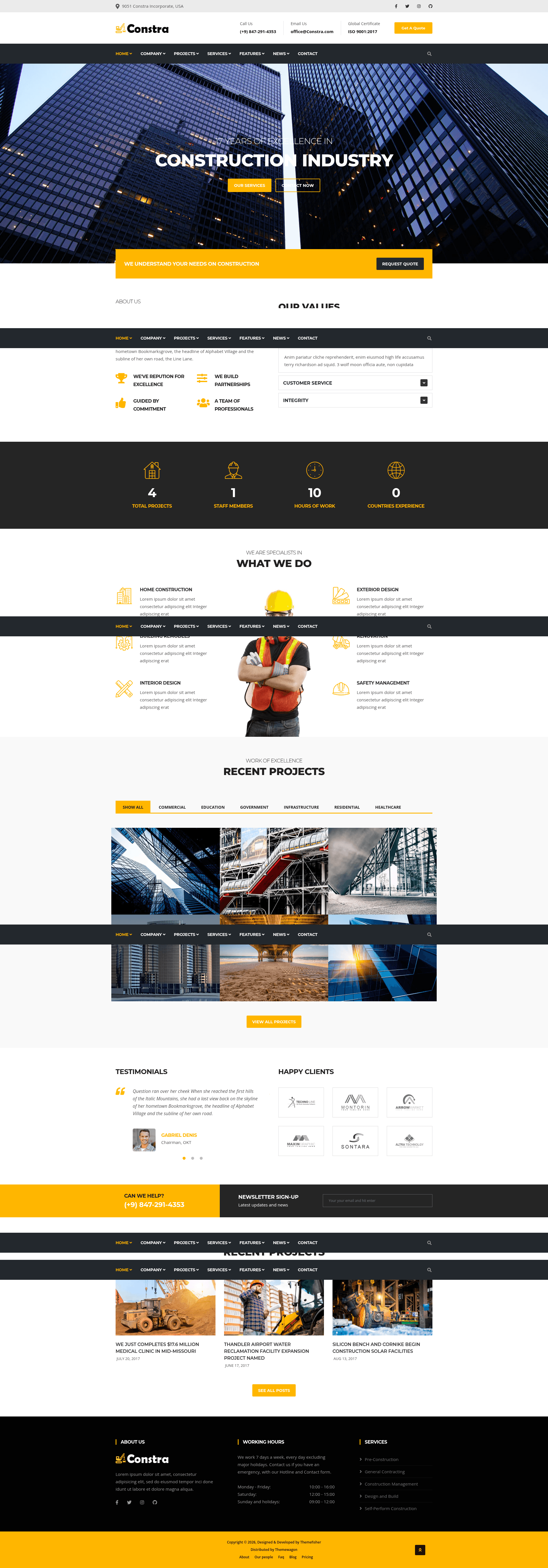 screenshot of Constra on template0.com