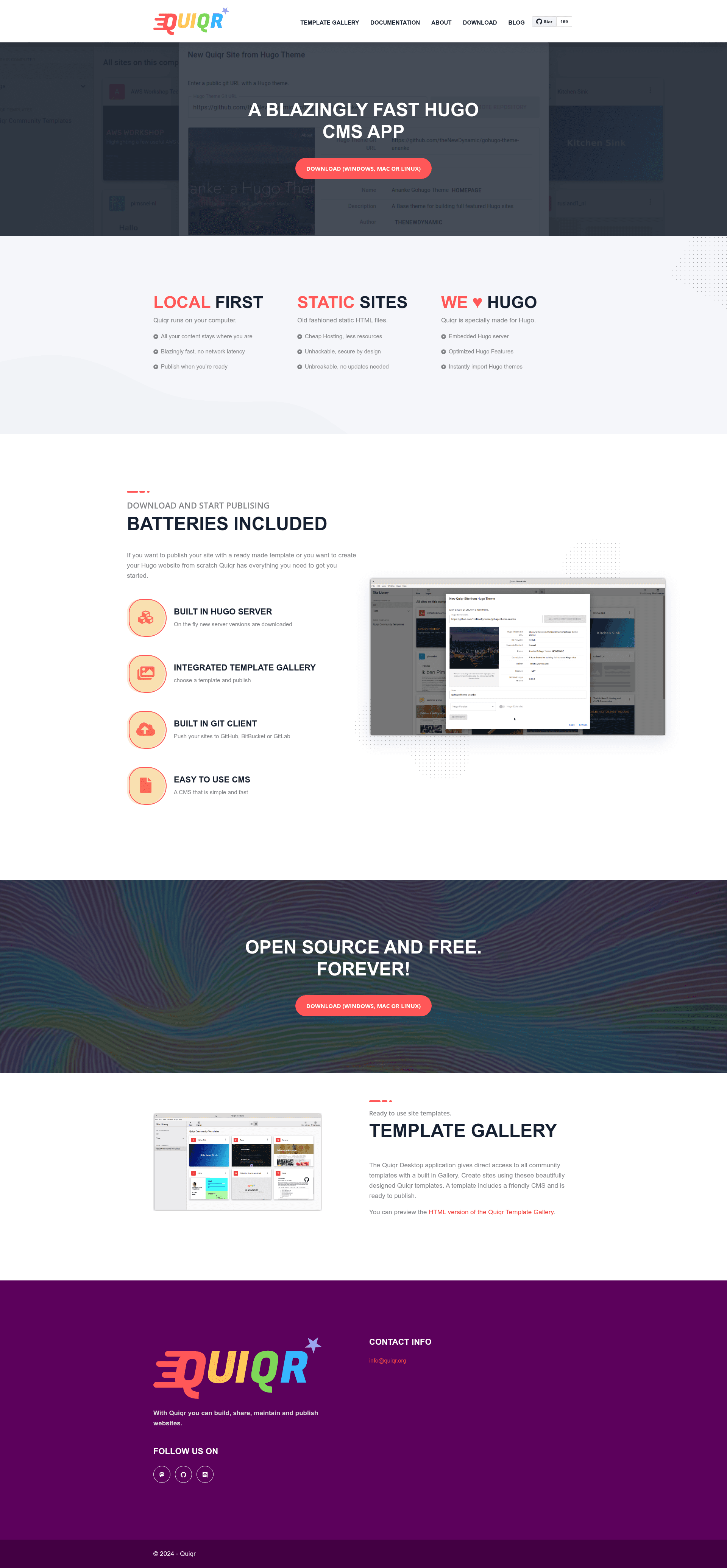 screenshot of Quiqr on template0.com