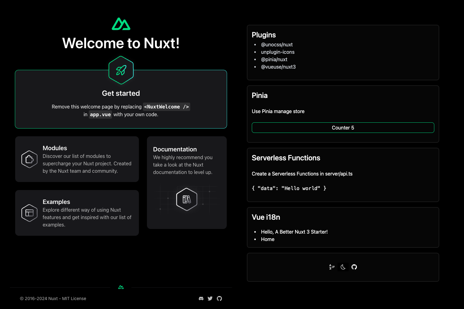 Nuxt 3 Starter preview