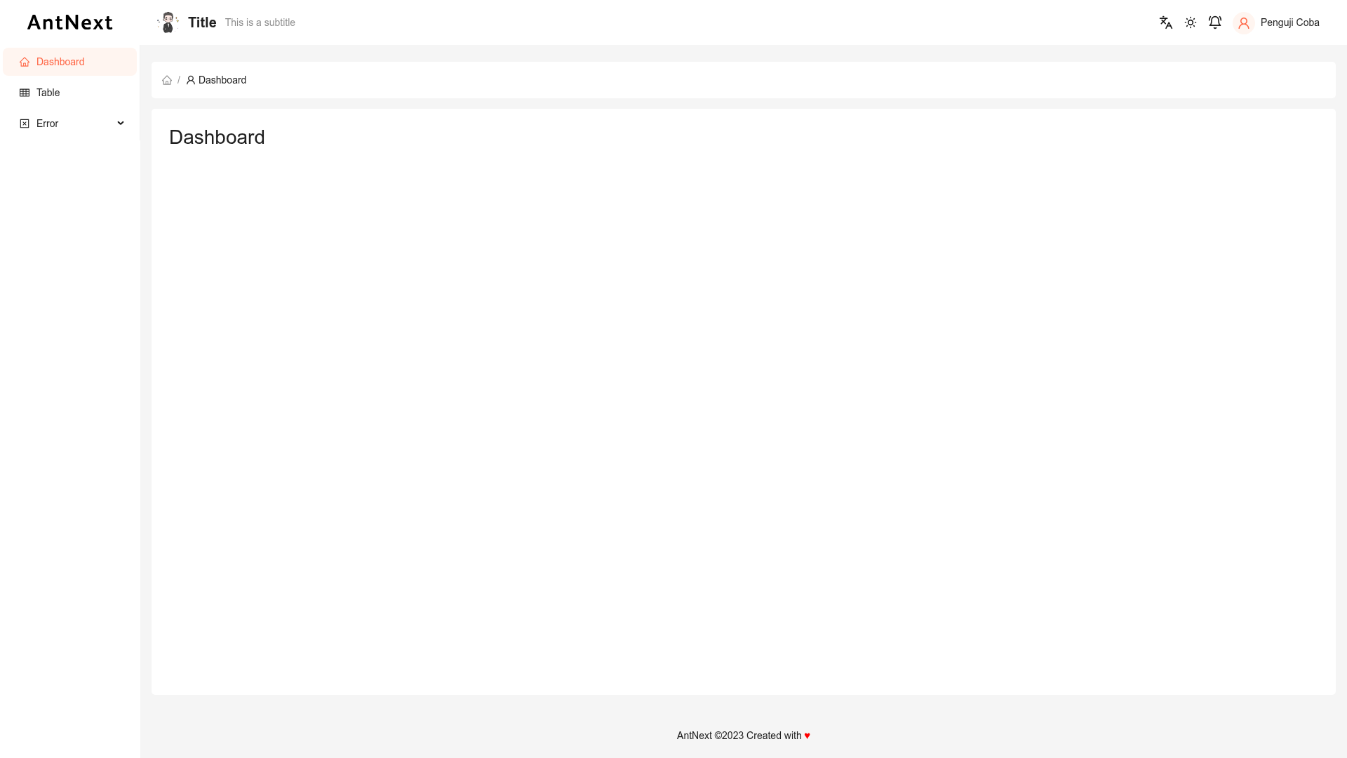 screenshot of Antnext on template0.com