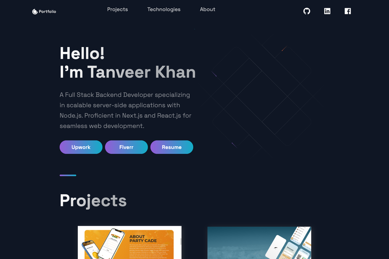 Image for Tanveer Portfolio on template0.com