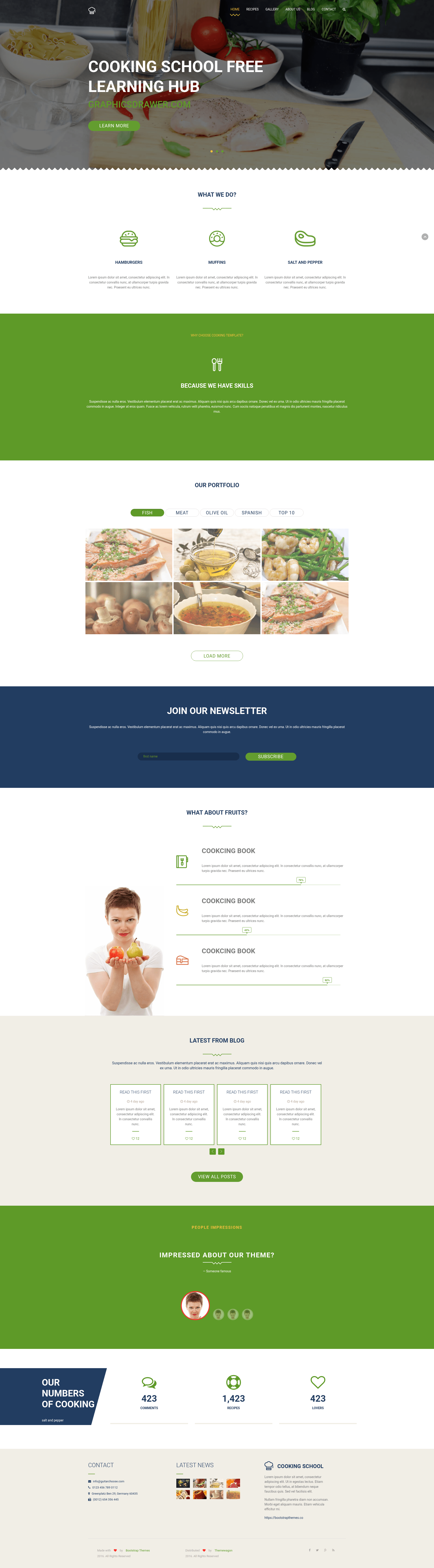screenshot of Cooking School on template0.com