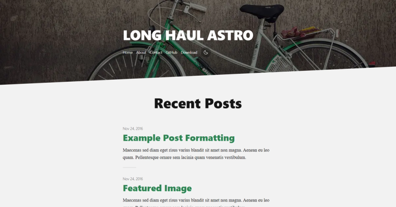 Image for Long Haul Theme(blog astro template) on template0.com Image for Long Haul Theme(blog astro template) on template0.com