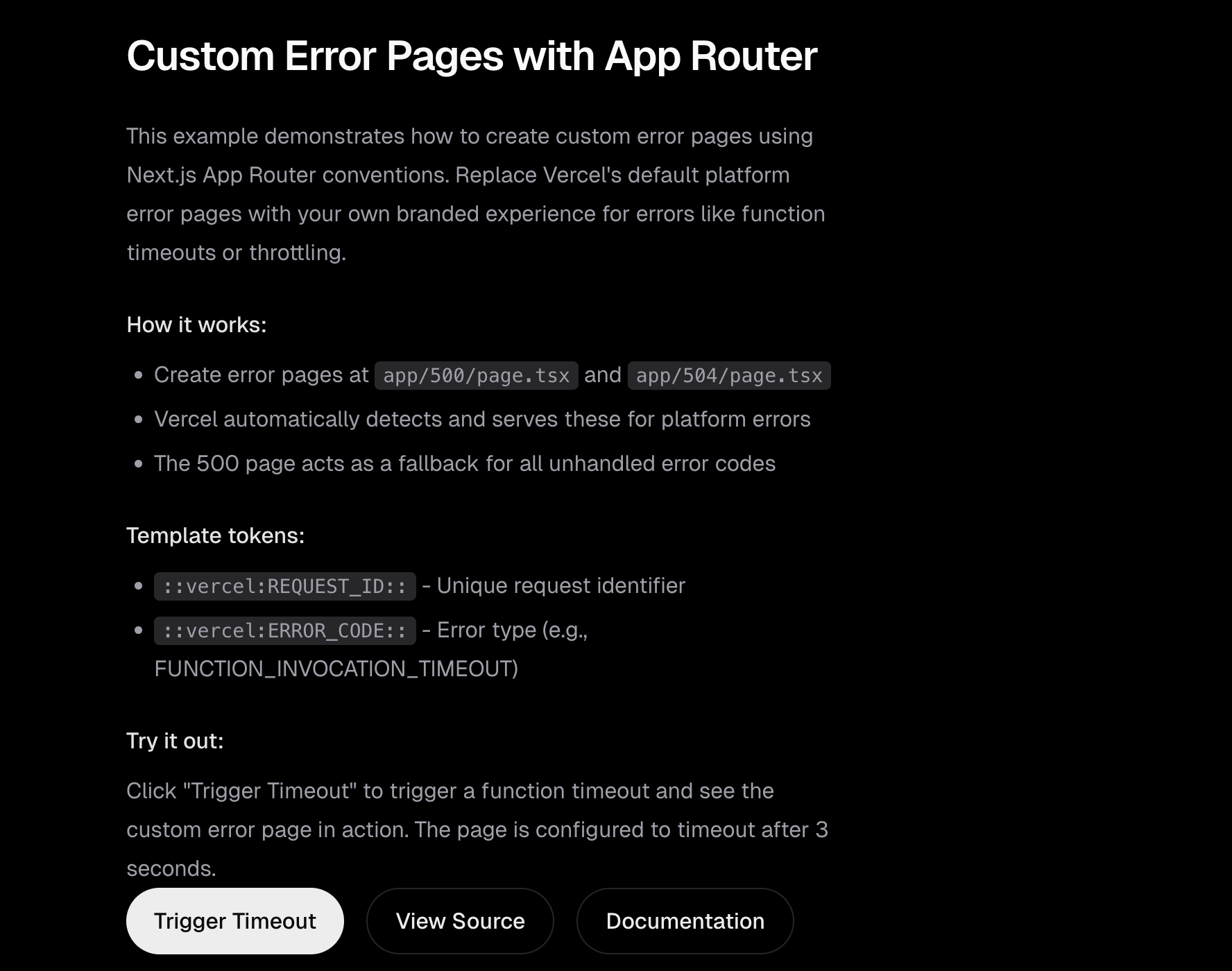 Custom Error Pages (App Router) preview