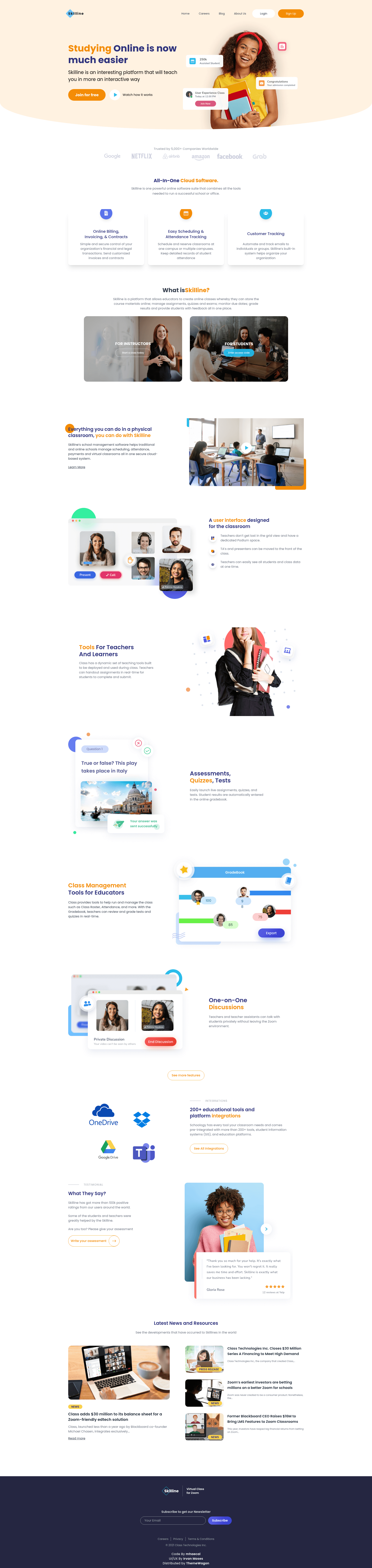 screenshot of Skilline on template0.com