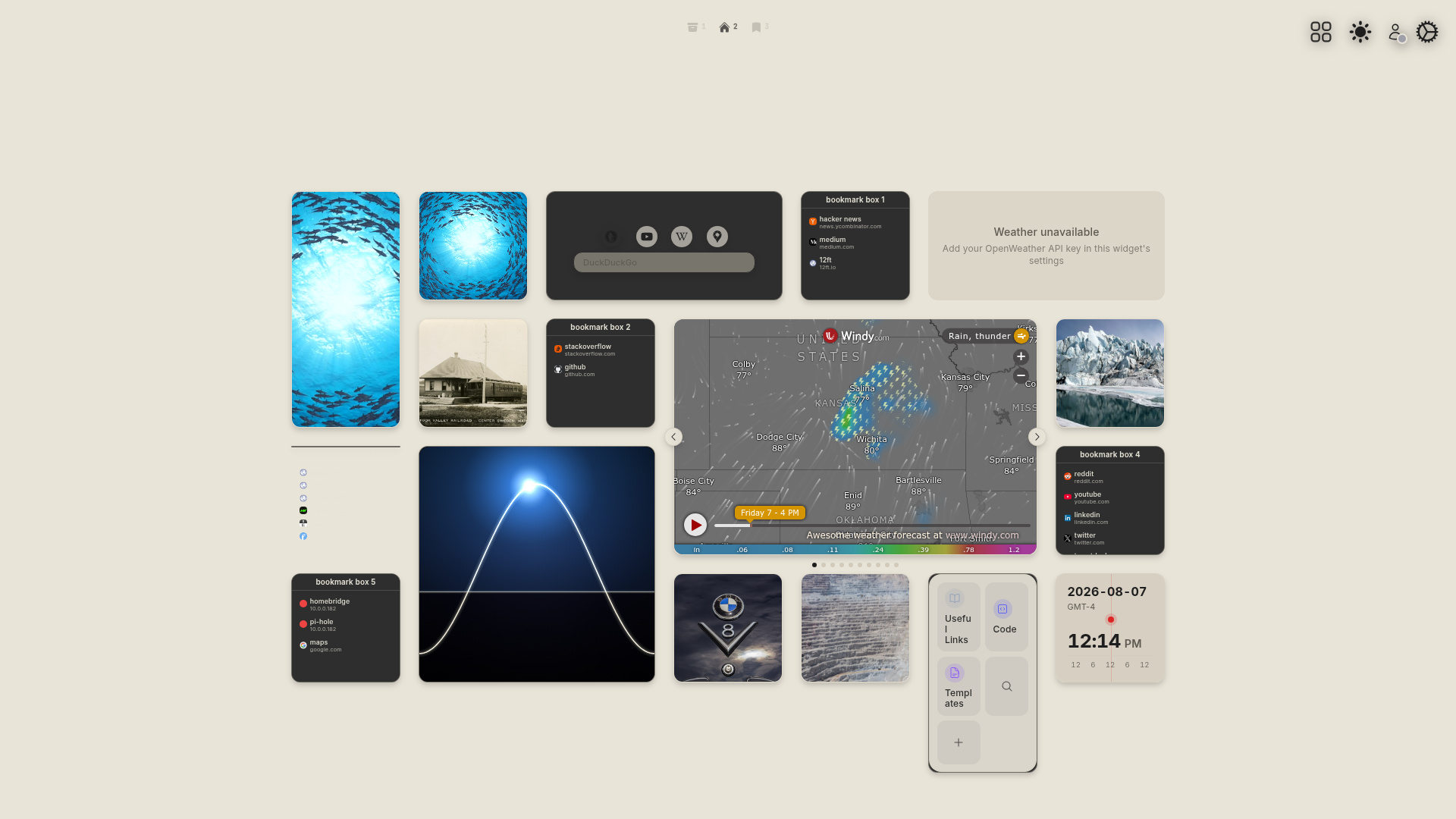 screenshot of Modular Grid Page on template0.com