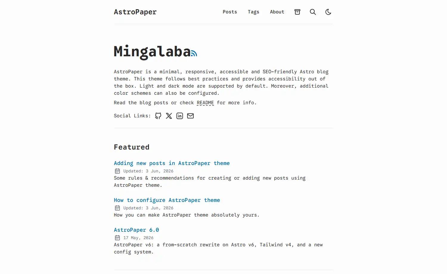AstroPaper preview