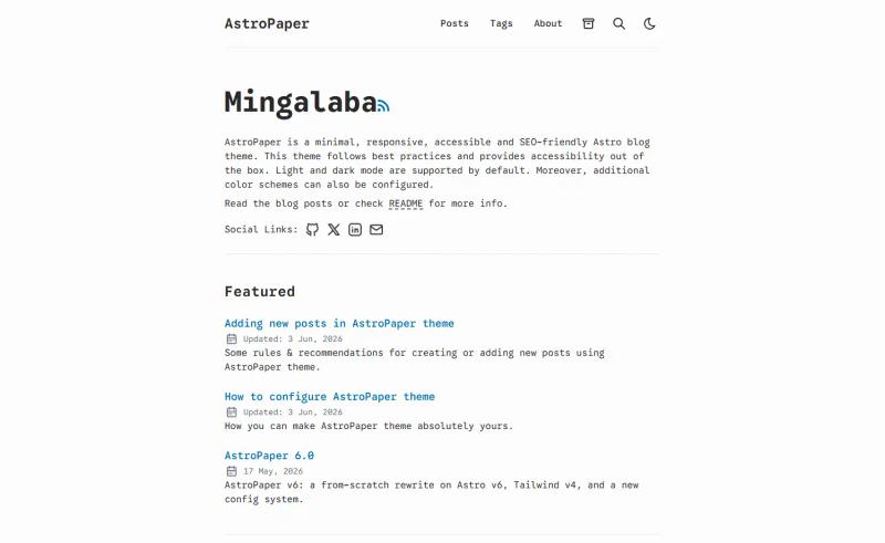 Image for AstroPaper on template0.com
