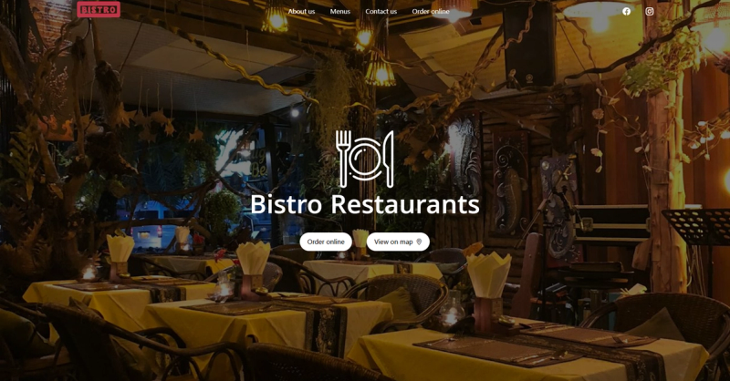 Image for Bistro restaurant(hospitality tailwind template) on template0.com