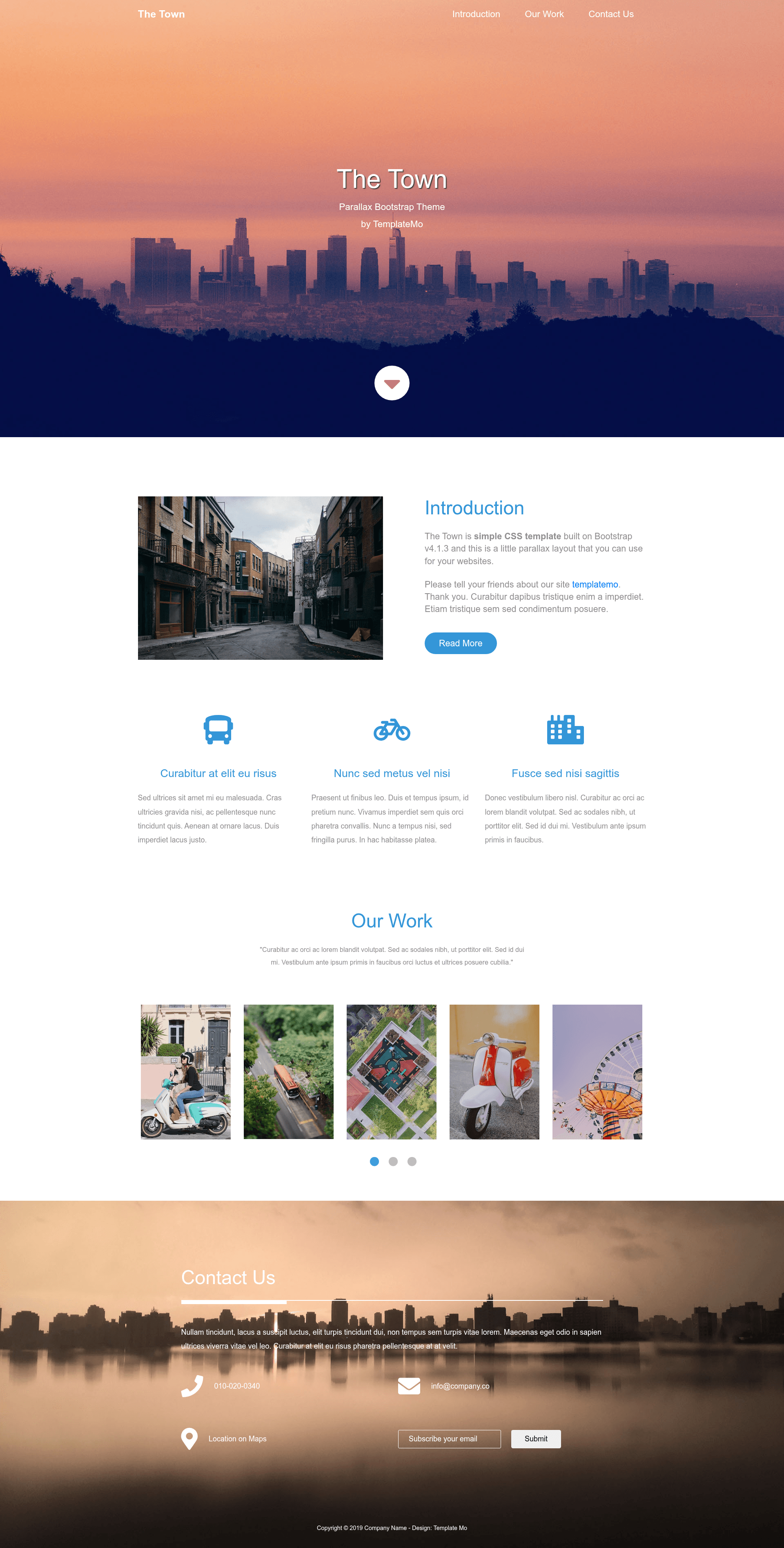 screenshot of The Town on template0.com