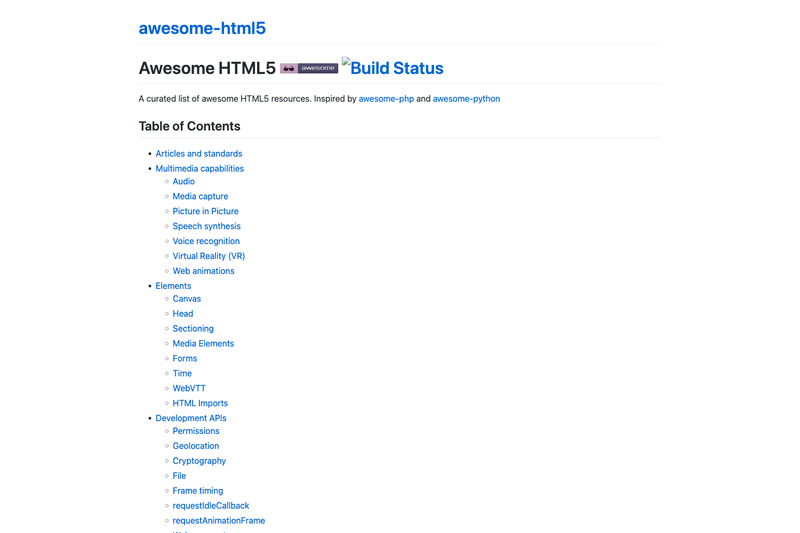 Image for Awesome HTML5 on template0.com