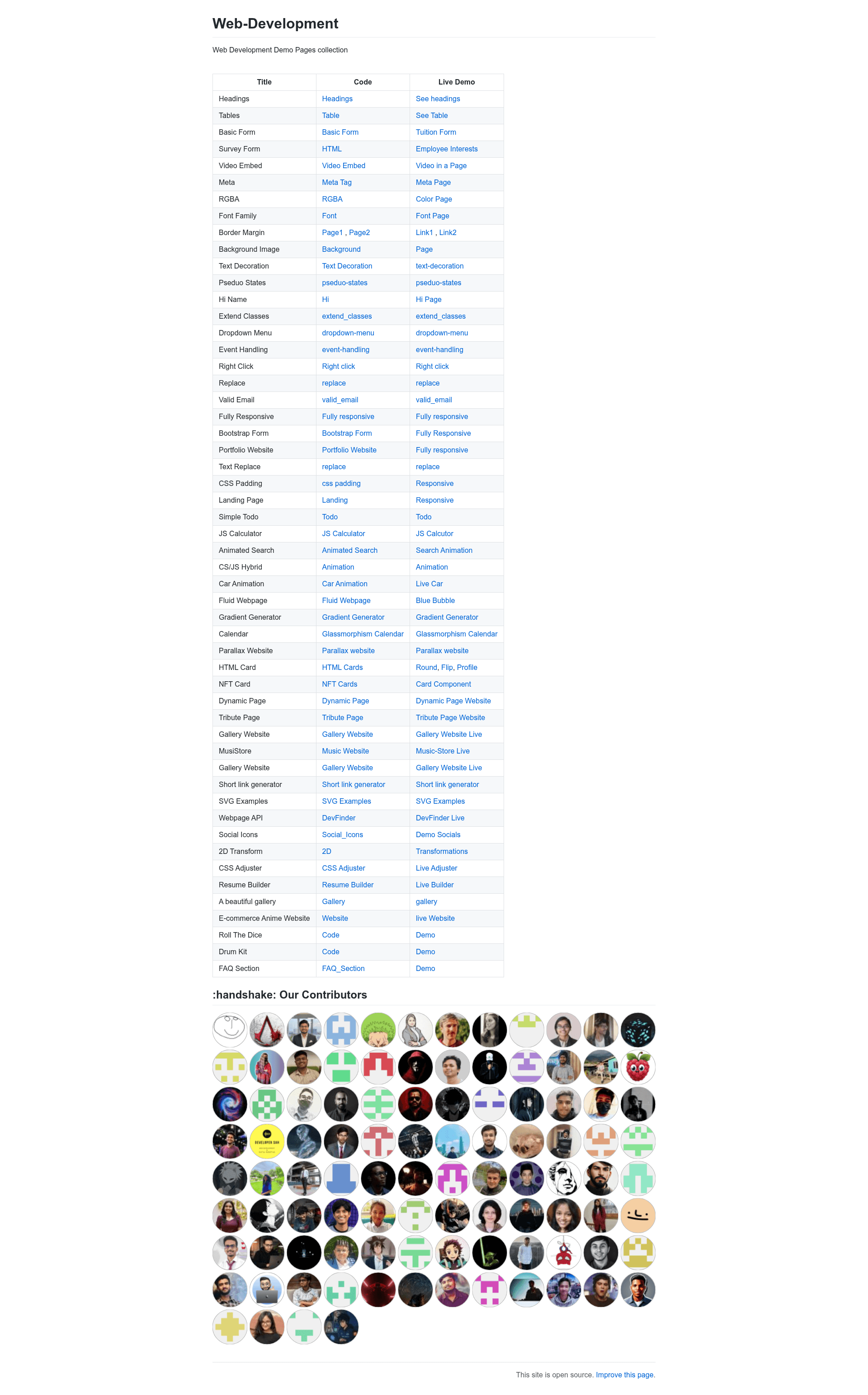 screenshot of Web Development on template0.com