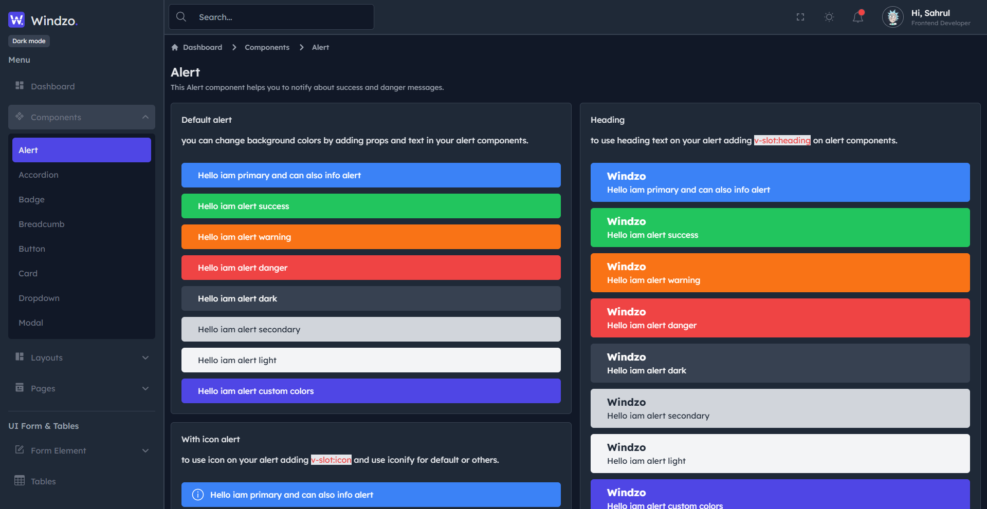 Image for Windzo(dashboard vue template) on template0.com