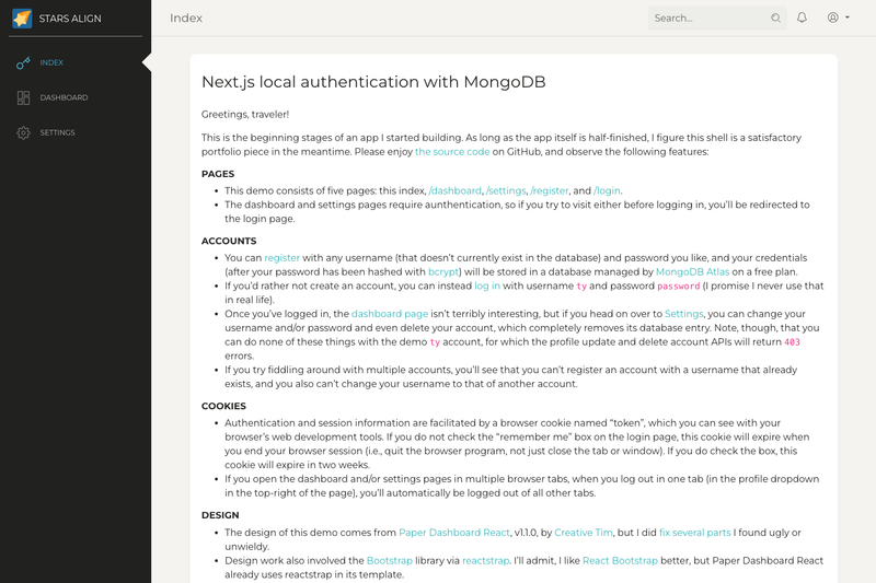 Image for Next.js Local Authentication with MongoDB on template0.com
