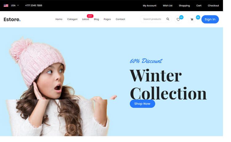 Image for eStore on template0.com