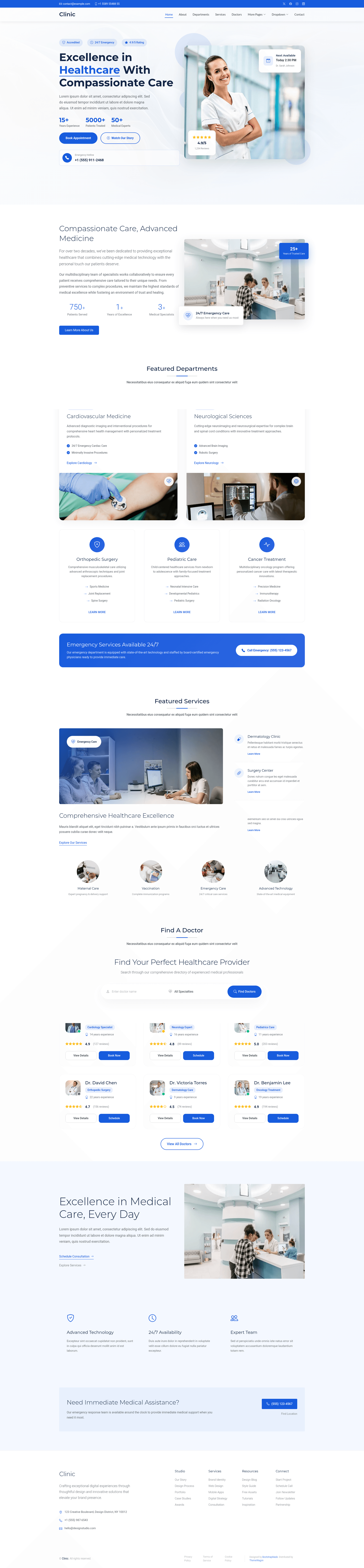 screenshot of Clinic – Free Bootstrap 5 Medical Website Template on template0.com