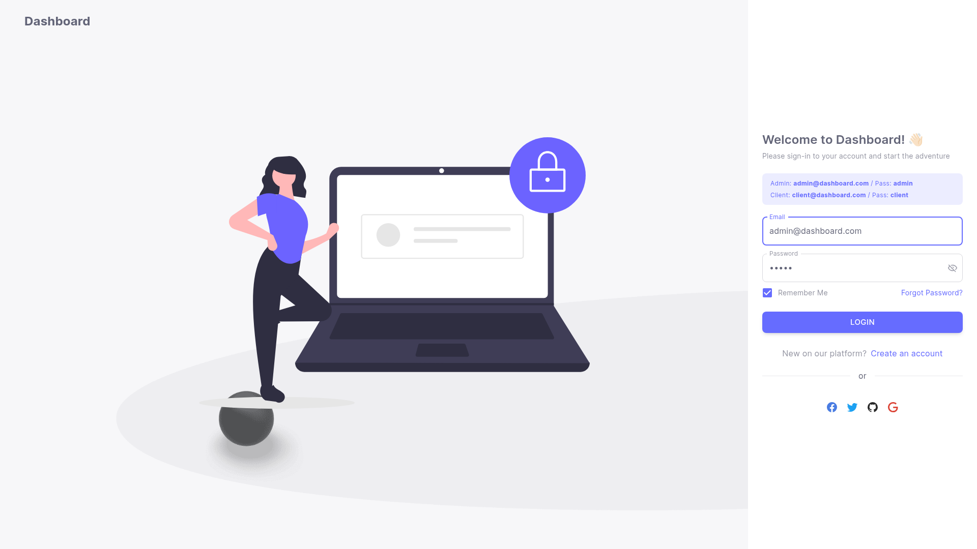 screenshot of Next.js Dashboard Template on template0.com