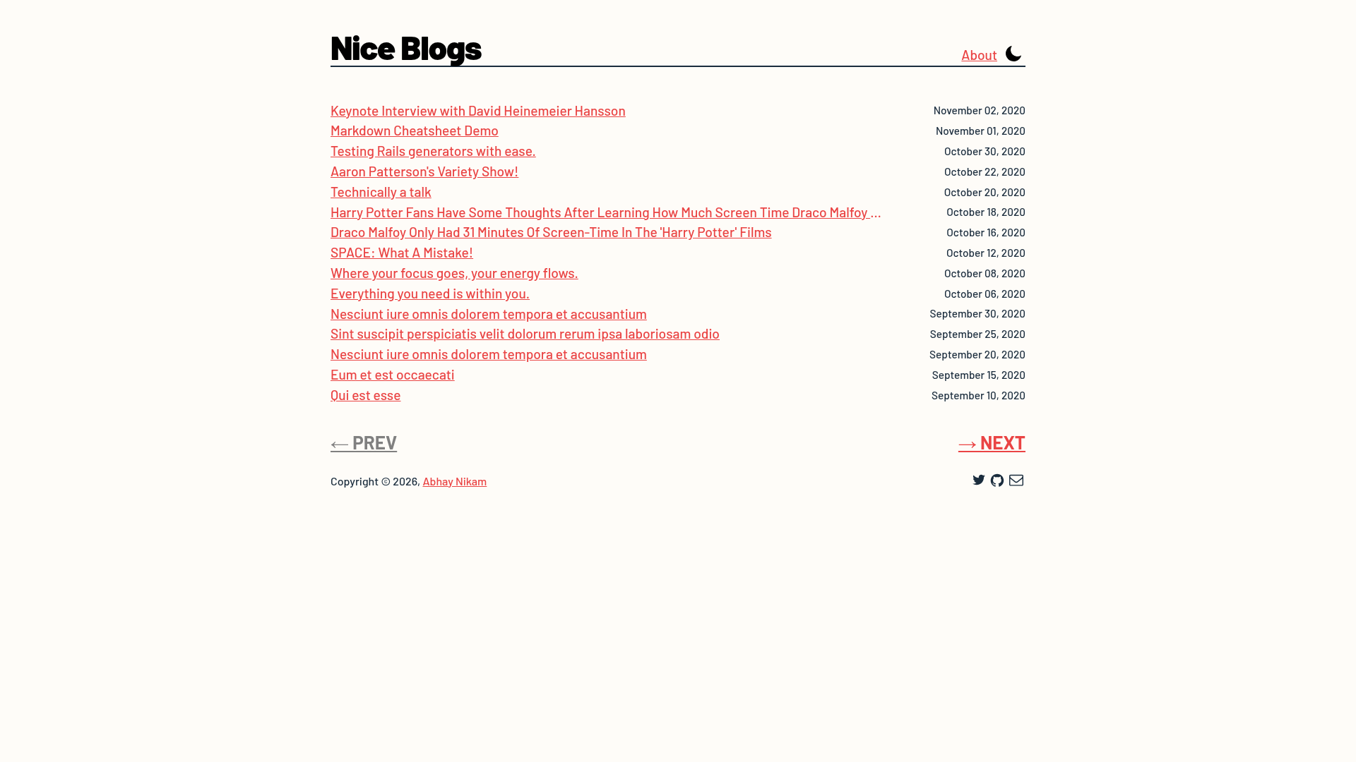 screenshot of Gatsby Nice Blog on template0.com
