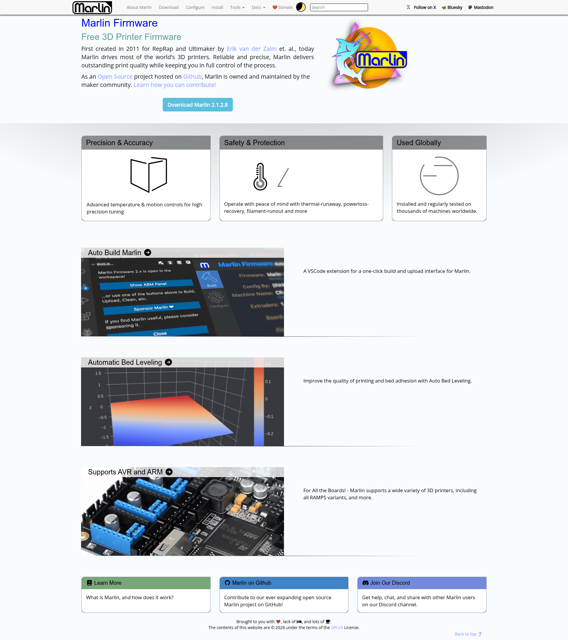 screenshot of Marlin Documentation Project on template0.com