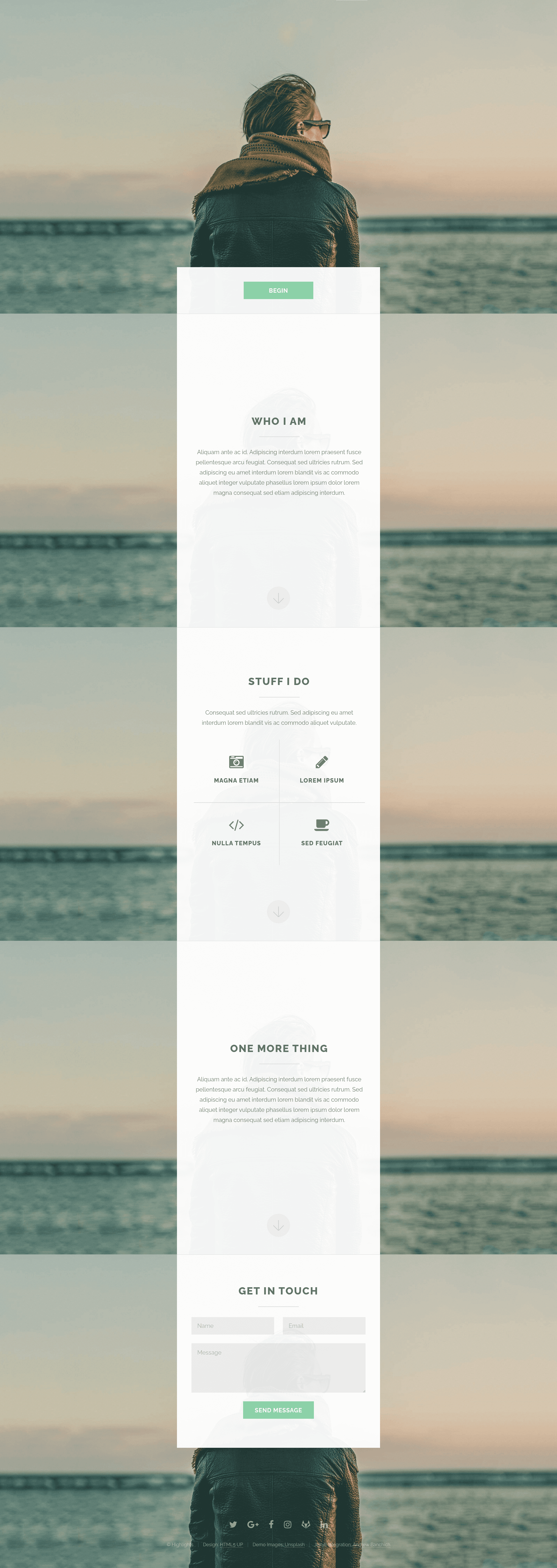 screenshot of Highlights Jekyll Theme on template0.com