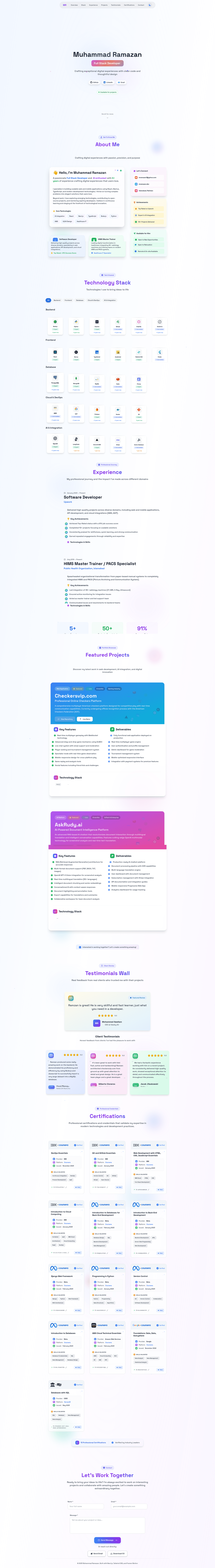 screenshot of Next.js Portfolio on template0.com