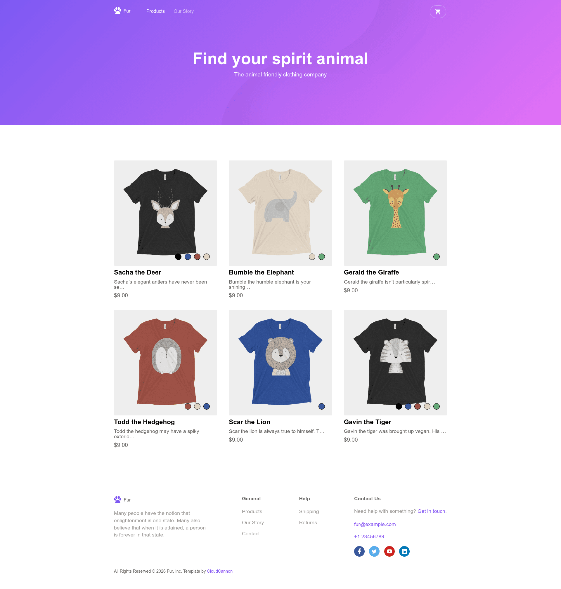 screenshot of Fur on template0.com