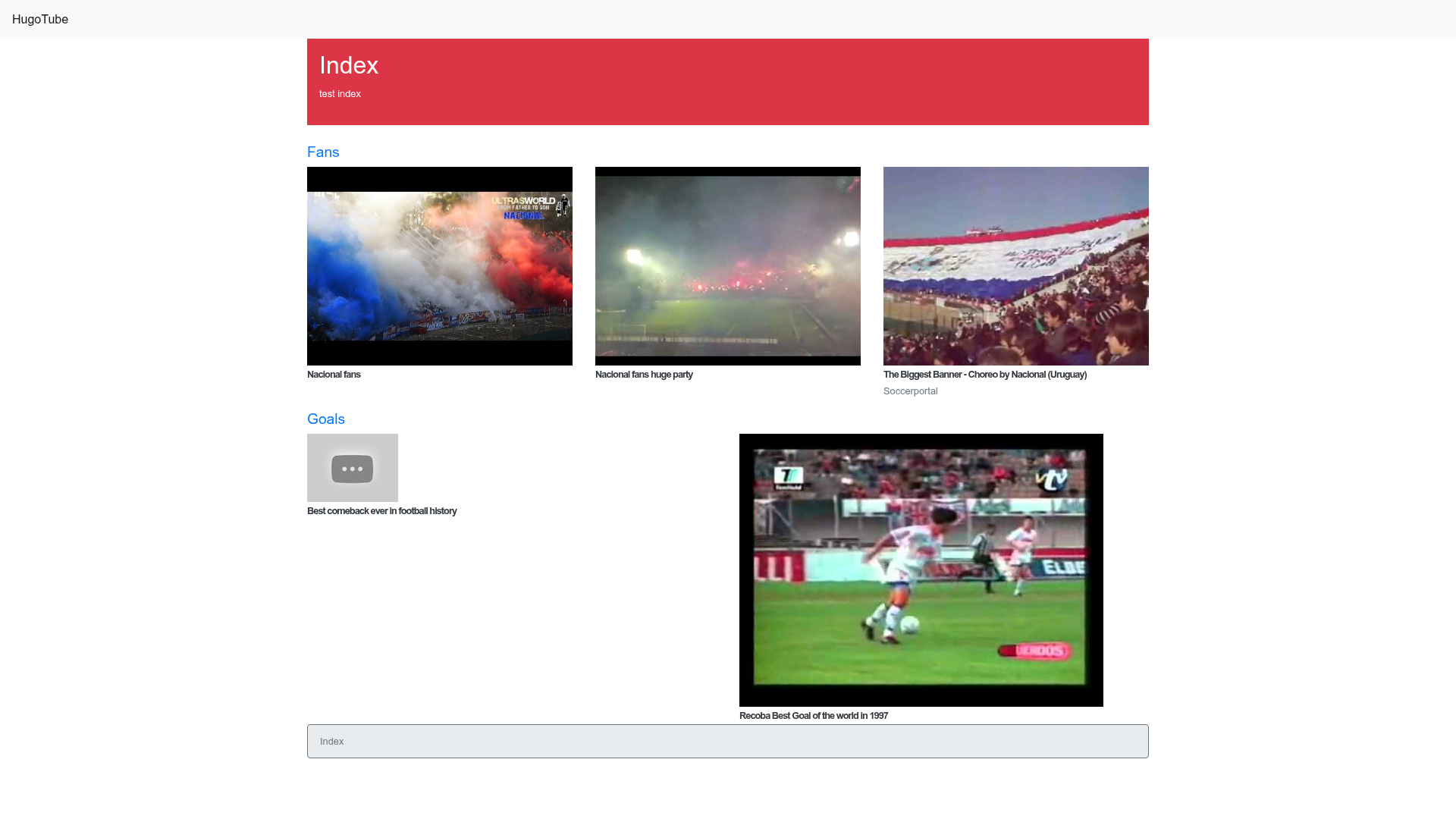 screenshot of HugoTube on template0.com