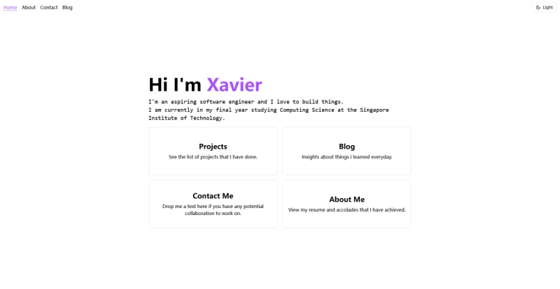 Image for Xavieroyj Portfolio(portfolio astro template) on template0.com