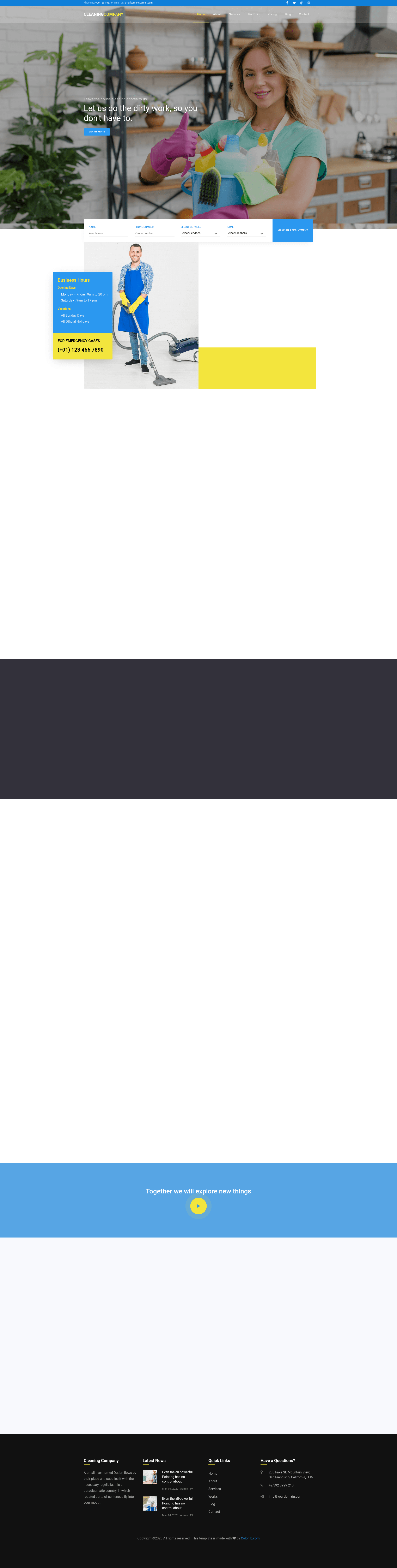 screenshot of Cleaning Company on template0.com