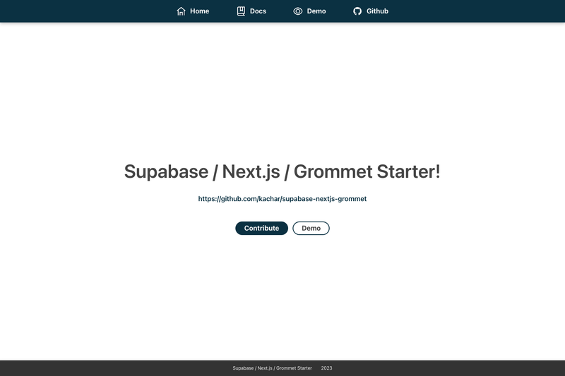Image for Supabase Next.js Grommet Starter on template0.com