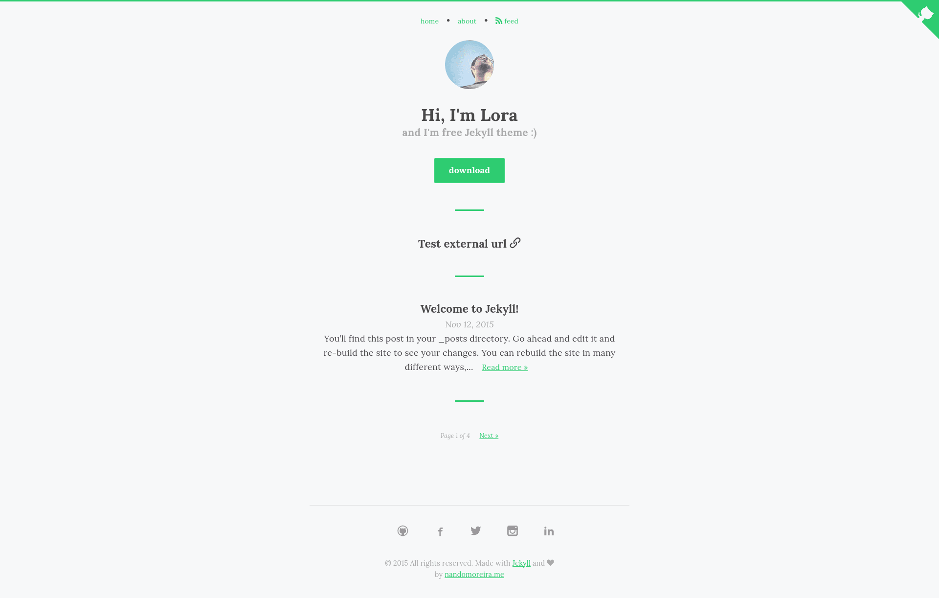 screenshot of Lora on template0.com