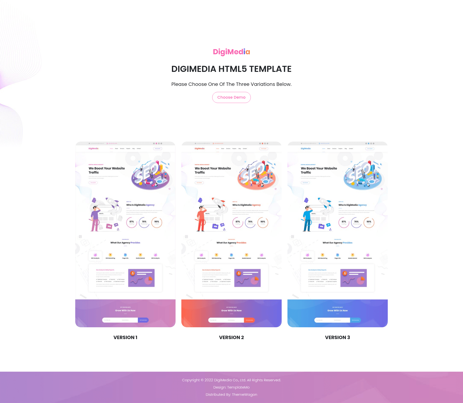 screenshot of Digimedia on template0.com