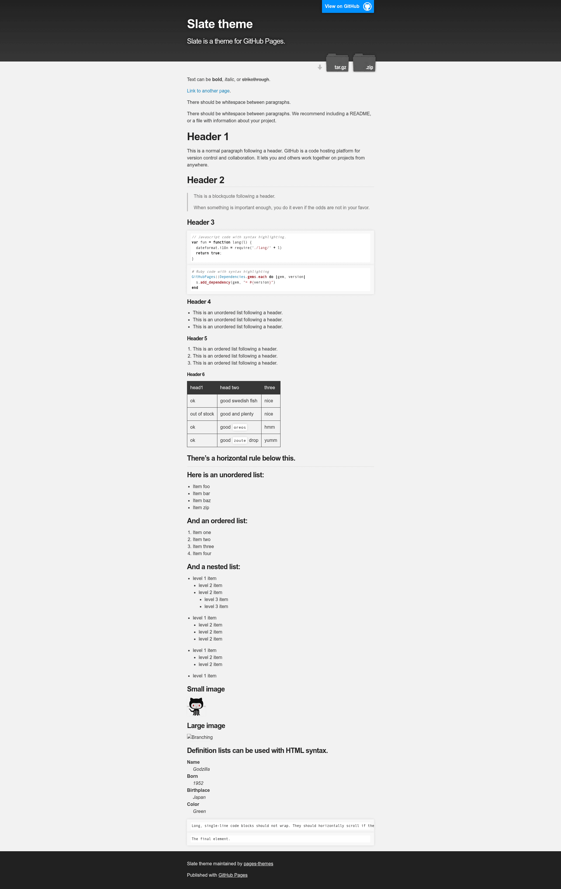 screenshot of Slate on template0.com