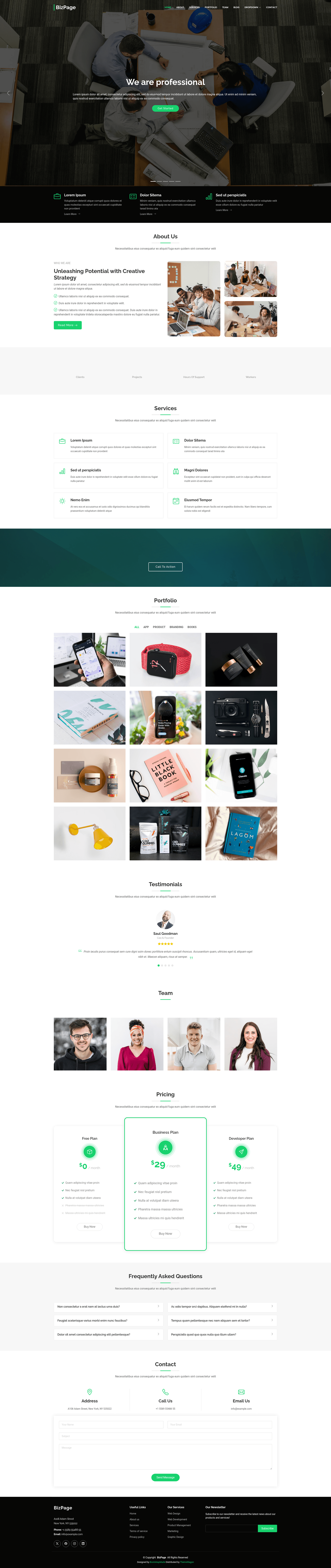 screenshot of BizPage on template0.com
