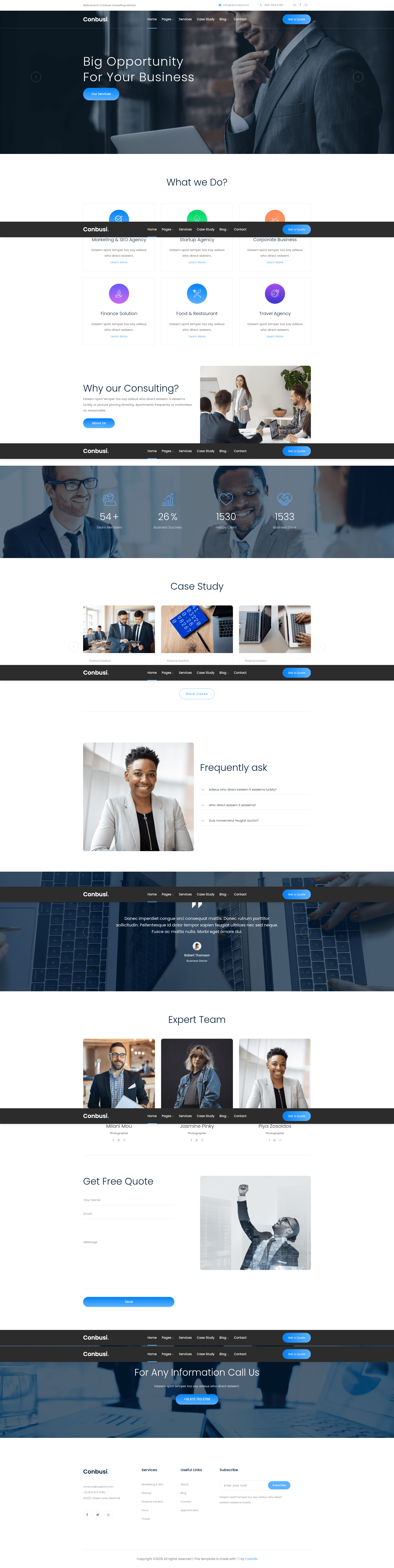 screenshot of Conbusi – Free Bootstrap 4 HTML5 Responsive Agency Website Template on template0.com