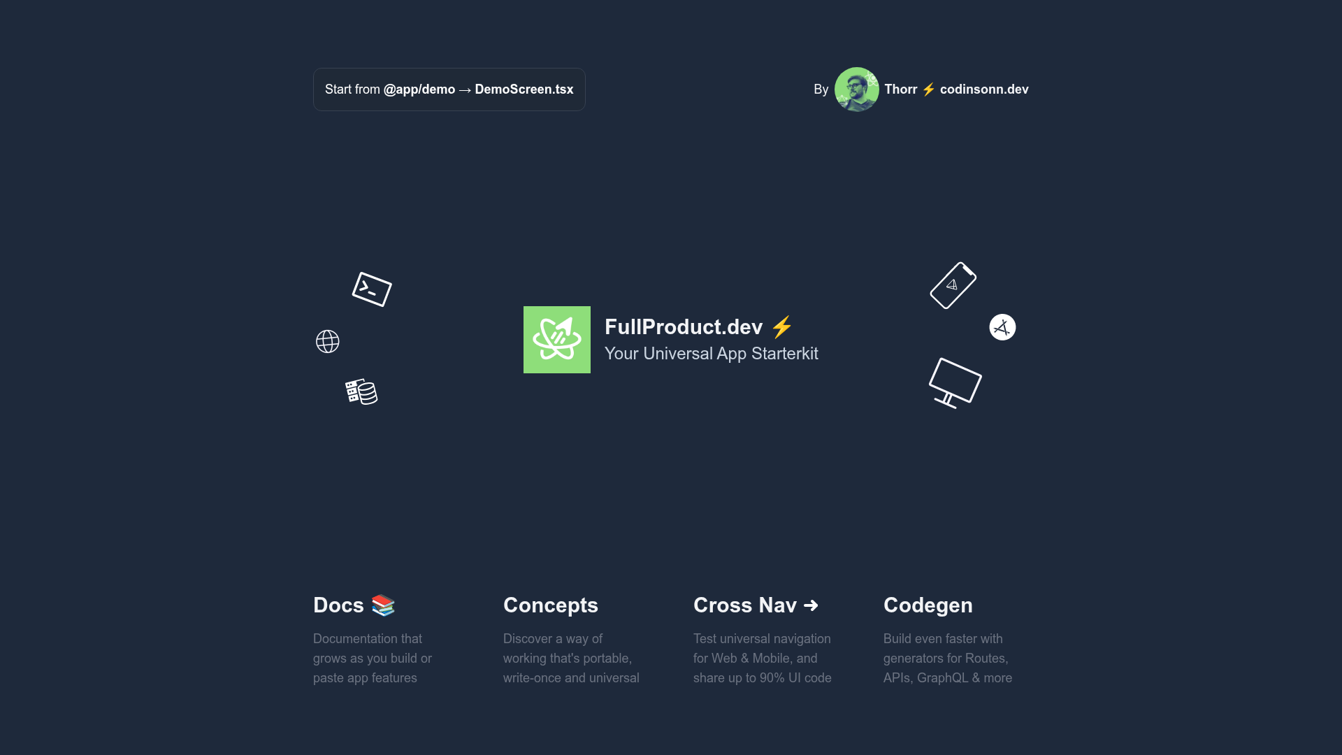 screenshot of Aetherspace Green Stack Starter Archive on template0.com