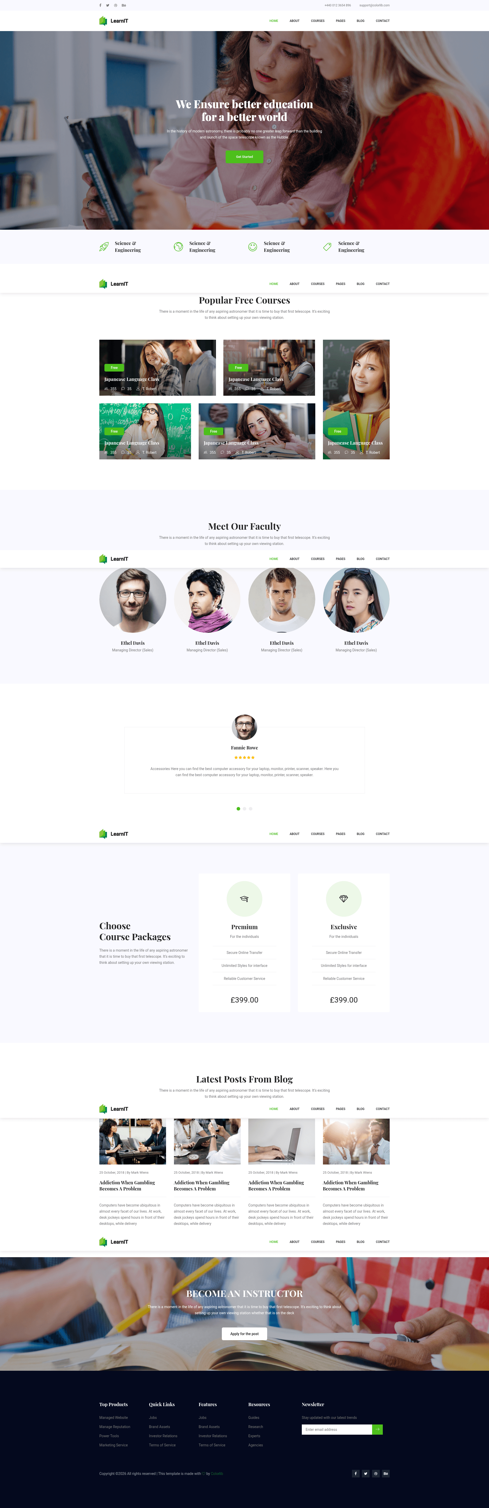 screenshot of LearnIT - Free Bootstrap 4 HTML5 Education Website Template on template0.com