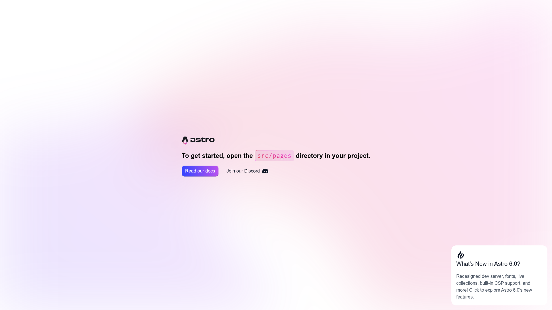 screenshot of Astro Starter Kit: Basics on template0.com