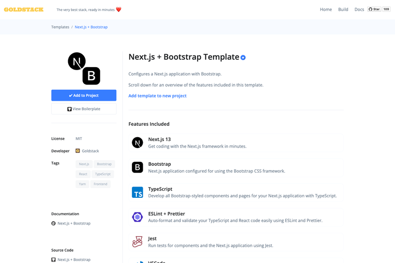 Image for Next.js + Bootstrap Boilerplate on template0.com Image for Next.js + Bootstrap Boilerplate on template0.com
