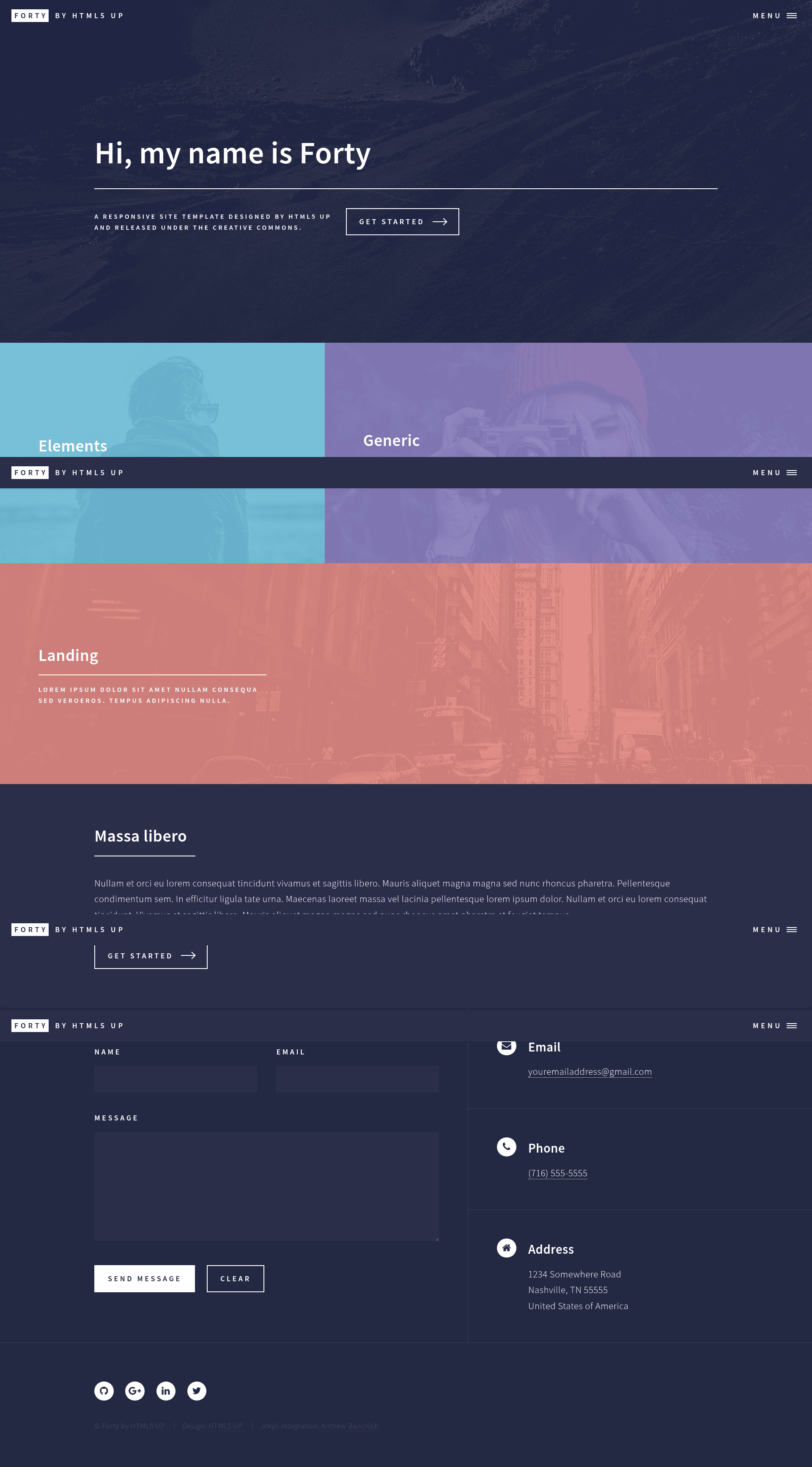 screenshot of Forty - Jekyll Theme on template0.com