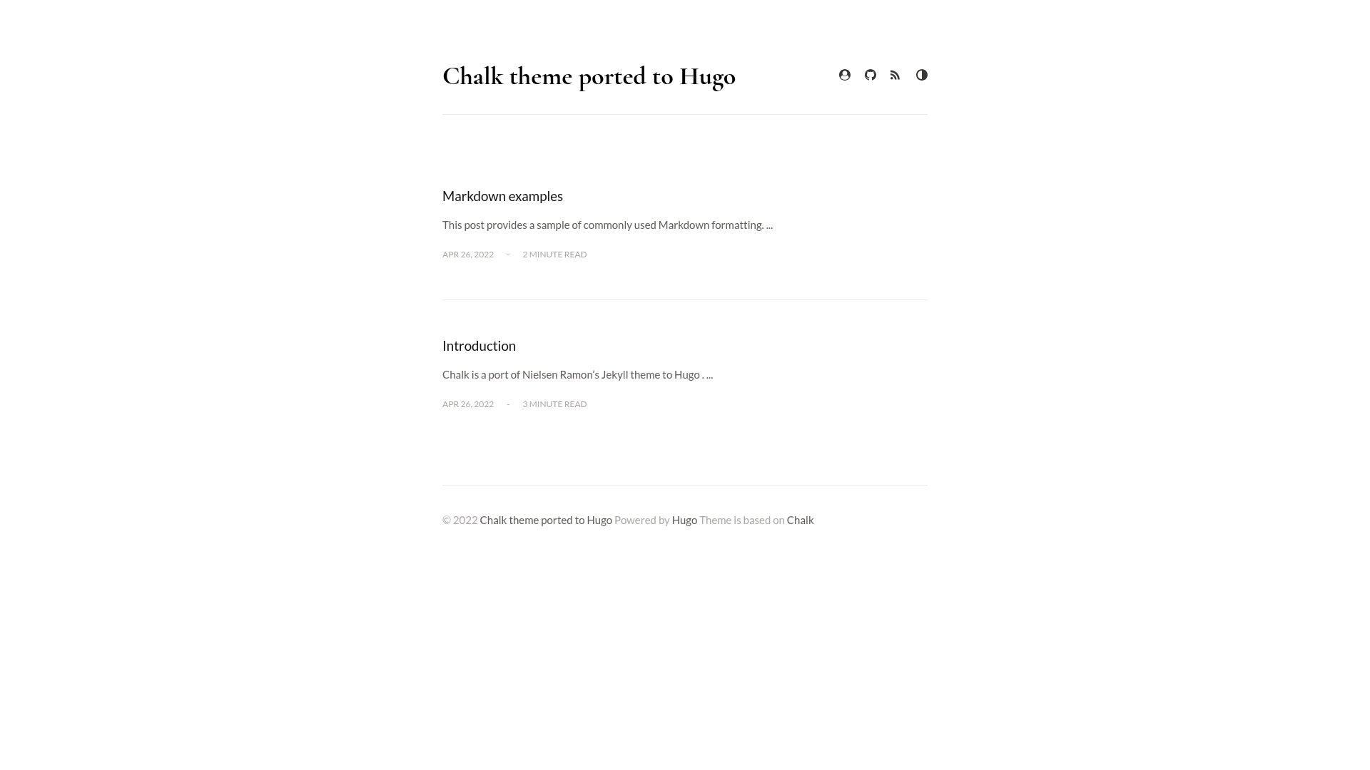 screenshot of Chalk on template0.com