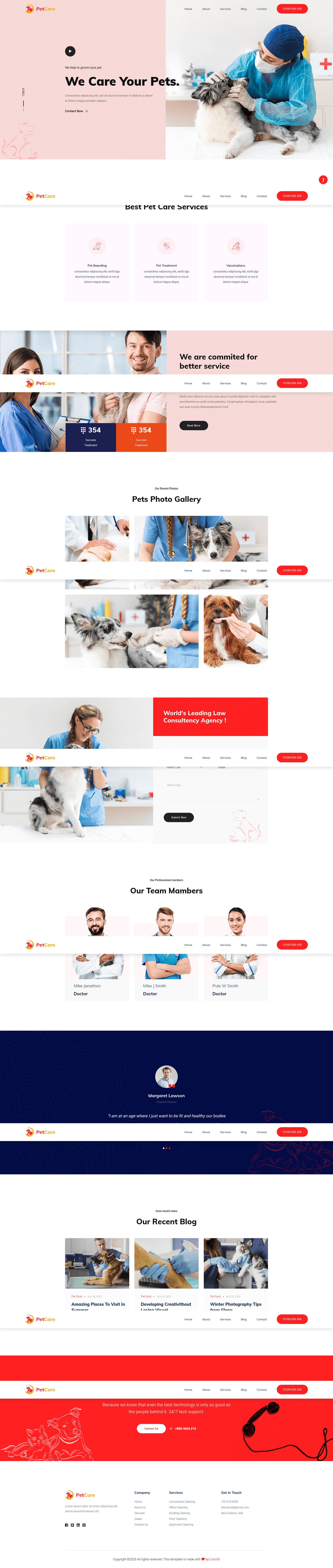 screenshot of PetCare on template0.com