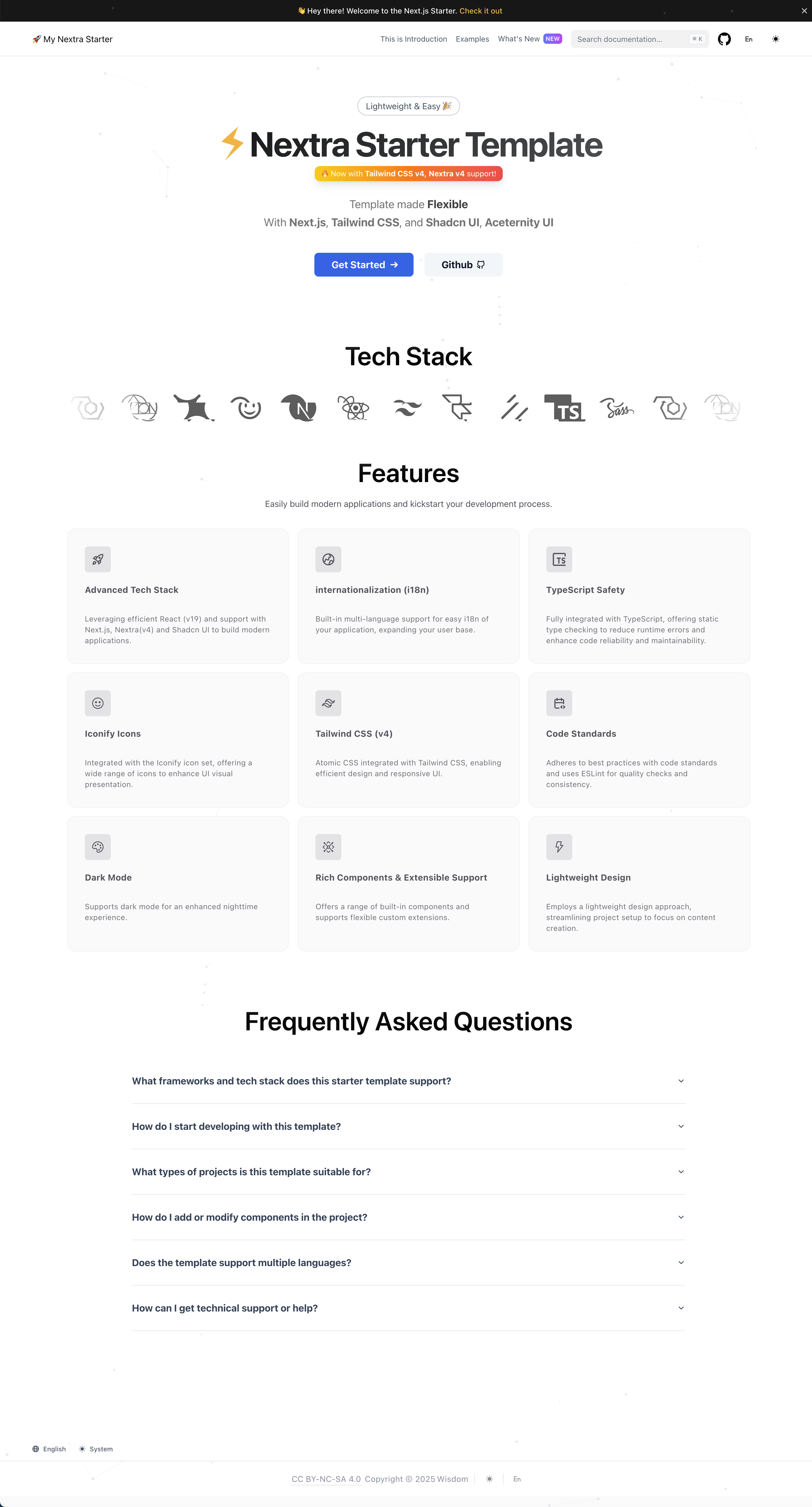 Image for Nextra Starter(boilerplate nextjs template) on template0.com