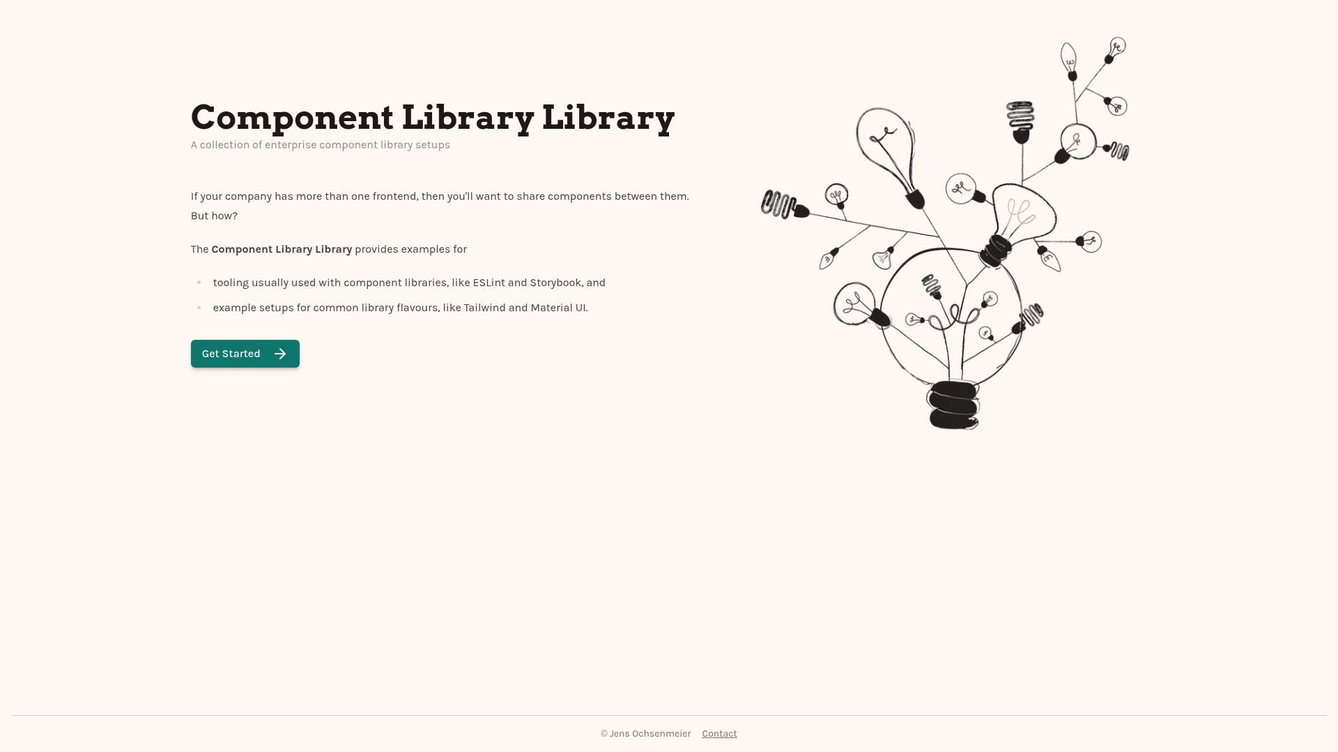 screenshot of Component Library Library on template0.com
