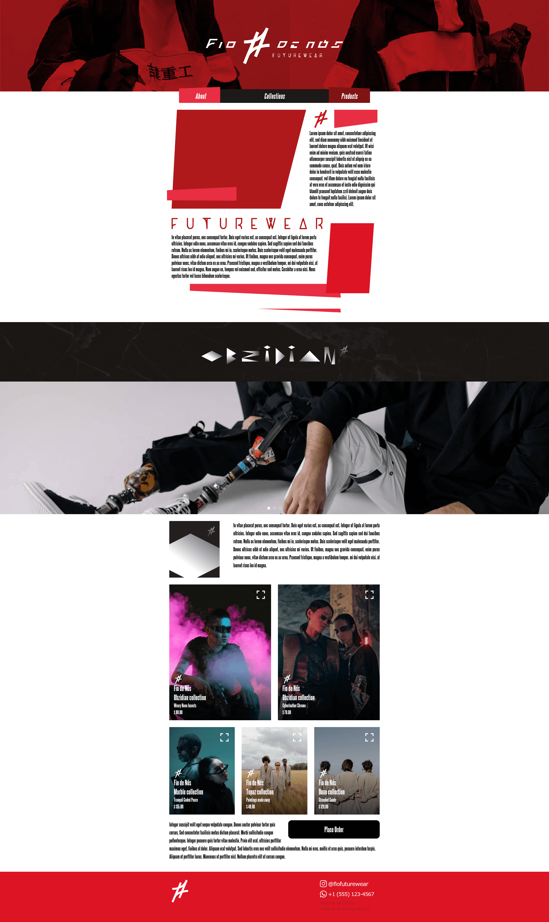 screenshot of Fio de Nós on template0.com