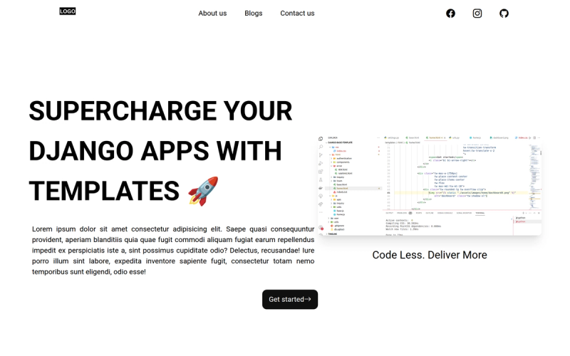 Image for Django-website-template on template0.com Image for Django-website-template on template0.com