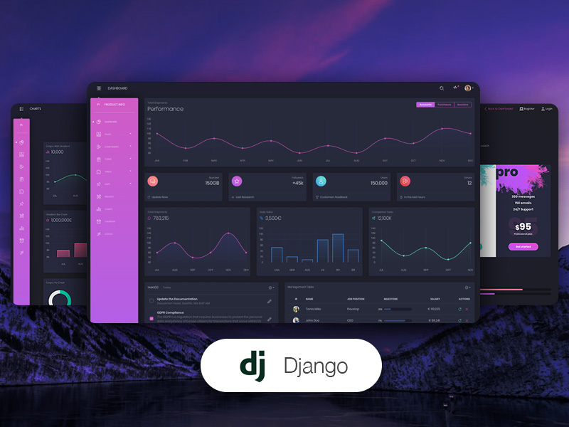 Black Dashboard PRO Django preview