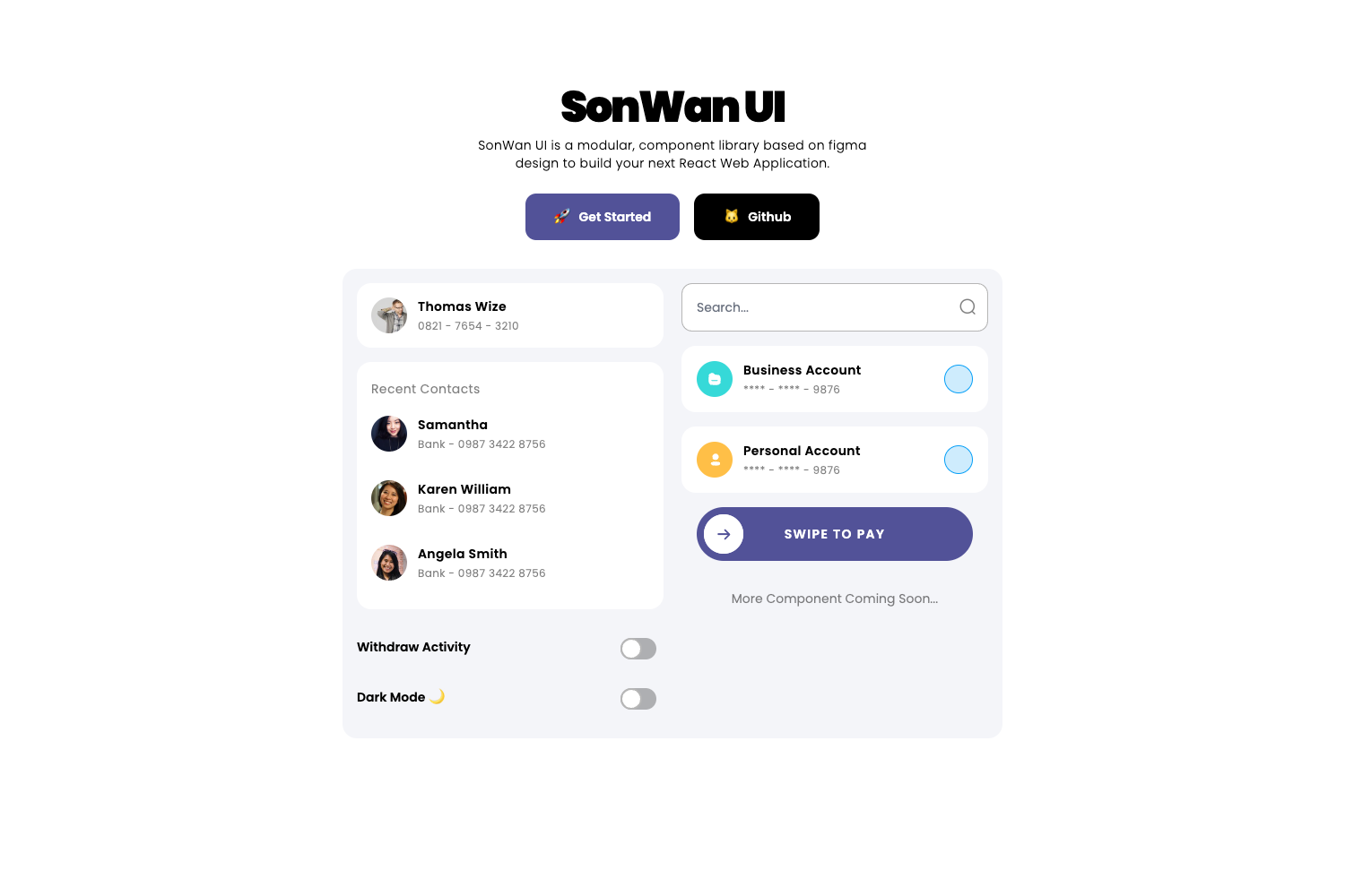 SonWan UI preview