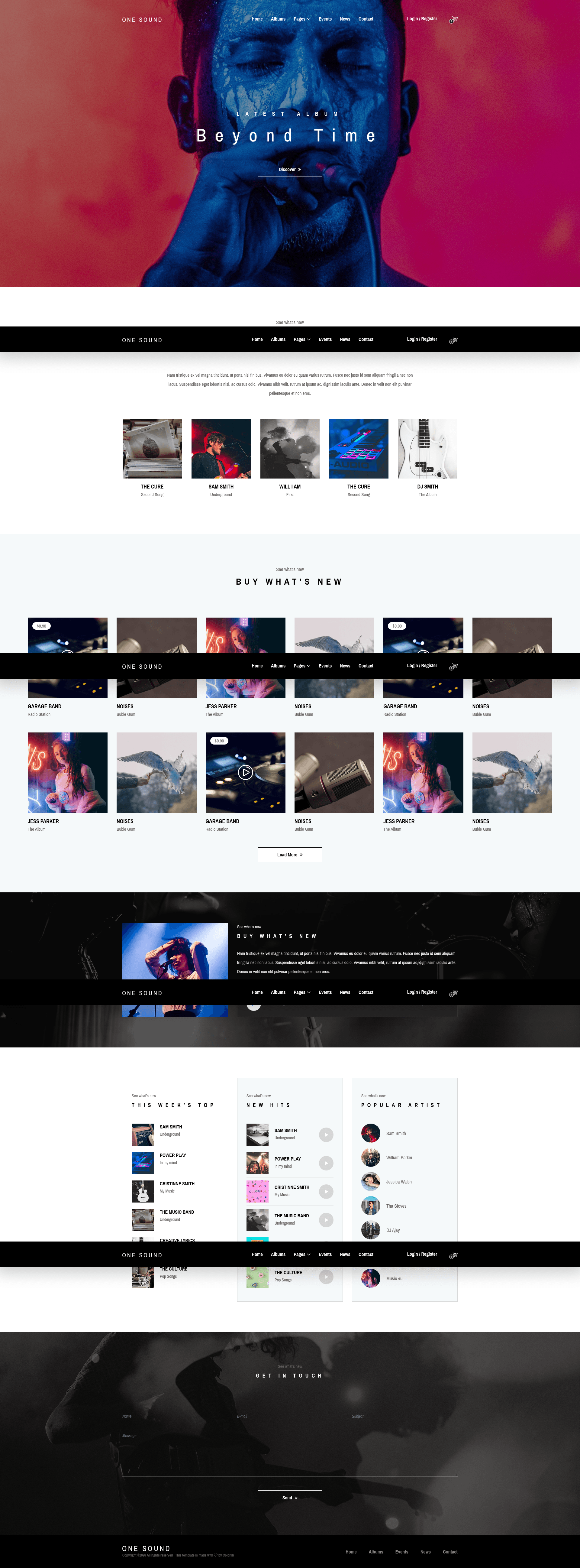 screenshot of One Music on template0.com