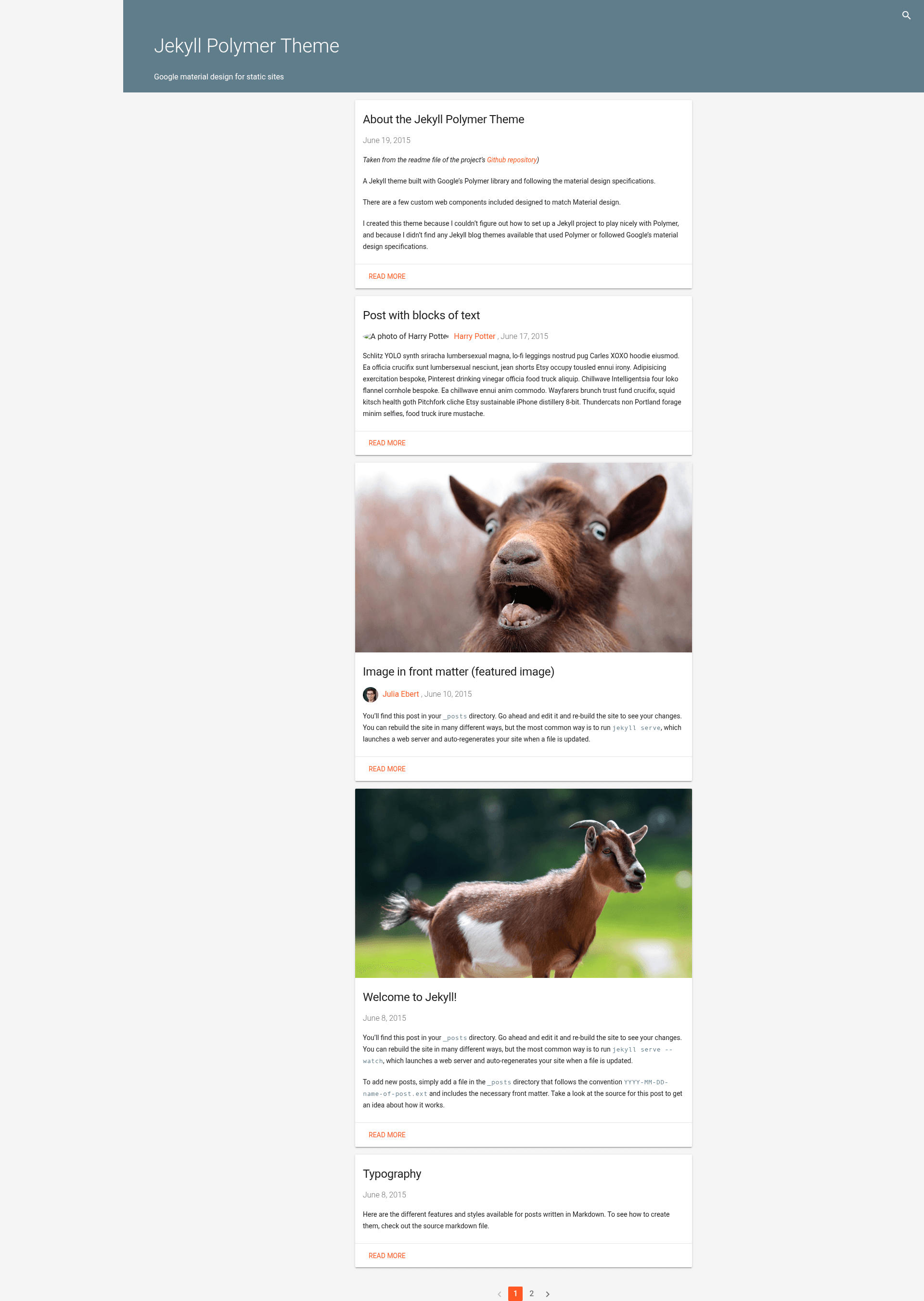 screenshot of Jekyll Polymer on template0.com